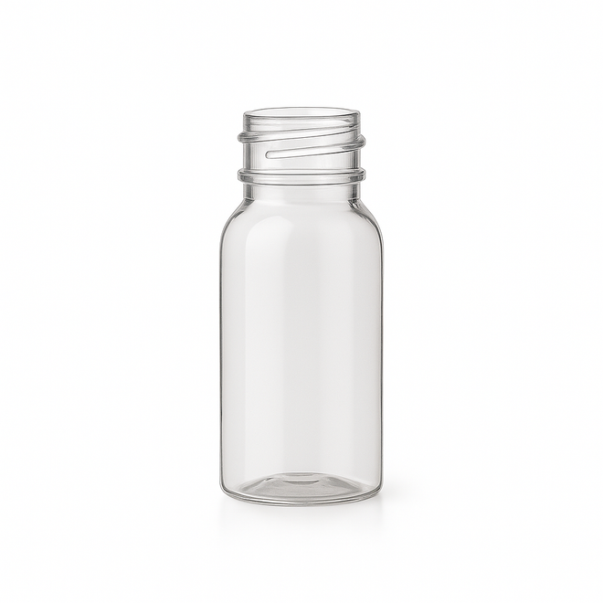 1 oz Clear PET Cosmo Round Bottle (20-410)