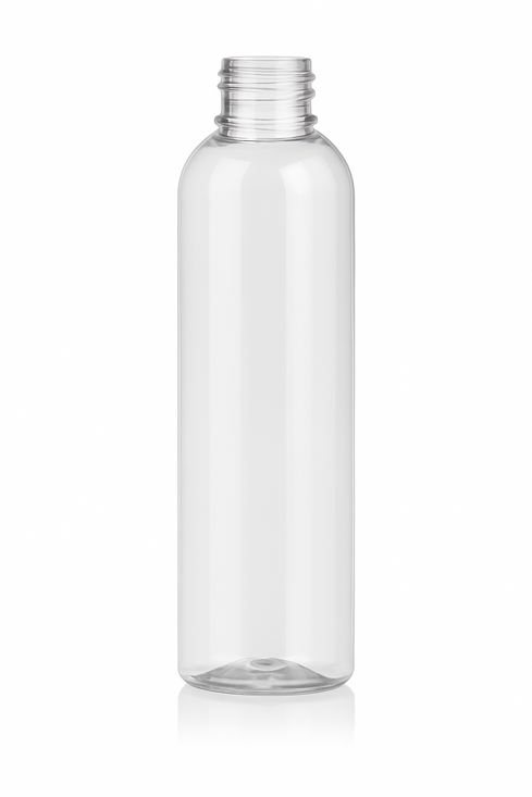 8 oz Clear PET Cosmo Round Bottle (20-410)