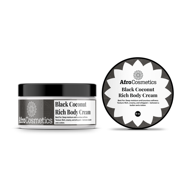 Rich body cream or Body Cream Soufflé – Black Coconut (8 oz)