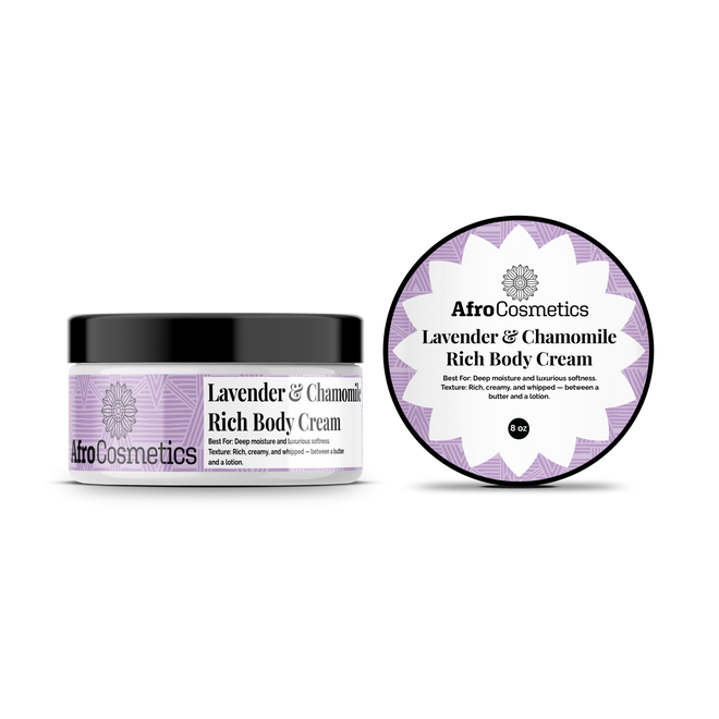 Lavender & Chamomile – Rich body cream or Body Cream Soufflé (8 oz)