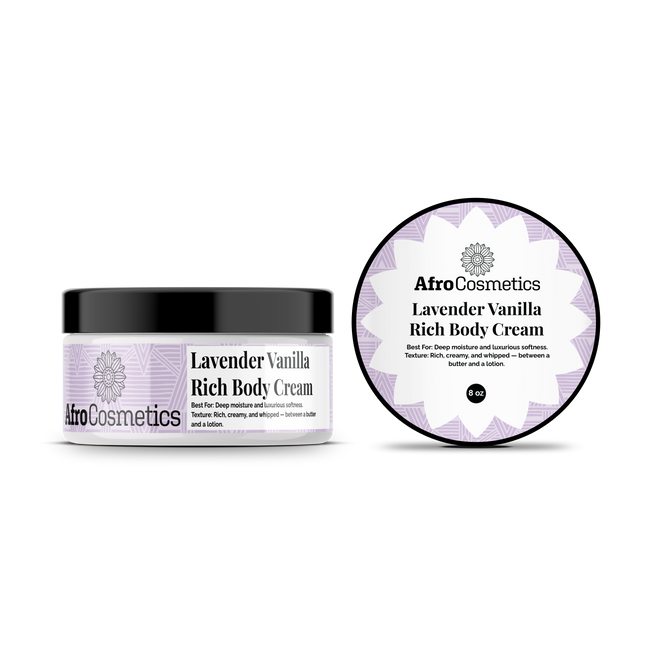 Lavender Vanilla – Rich body cream or Body Cream Soufflé (8 oz)