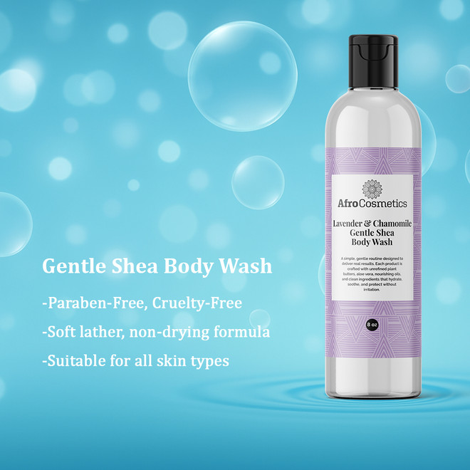 Gentle Shea Body Wash – Lavender & Chamomile (8 oz)
