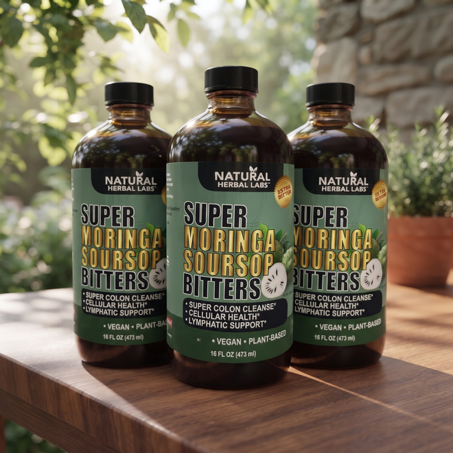 Super Moringa Soursop Bitters by Natural Herbal Labs 16 oz Bottle (Pack of 3)