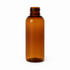 2 oz Amber PET Cosmo Round Bottle with Black Ribbed Cap