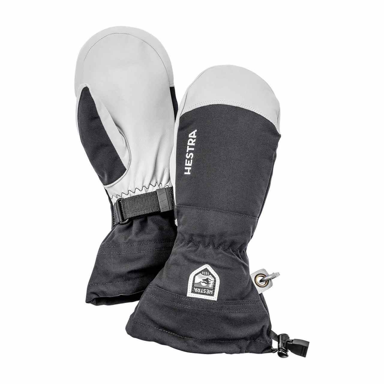 grey ski mittens