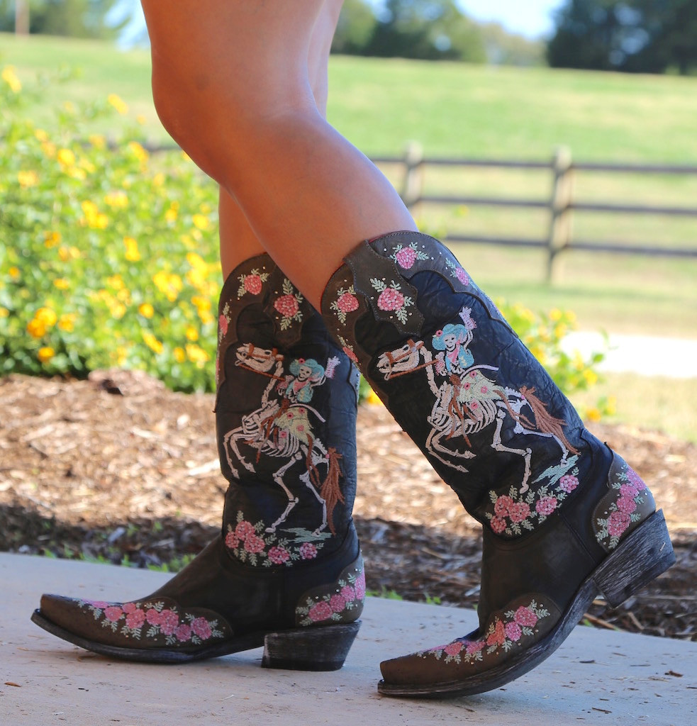 Old Gringo Ghost Rider Black L2473-2 Cowgirl Boots