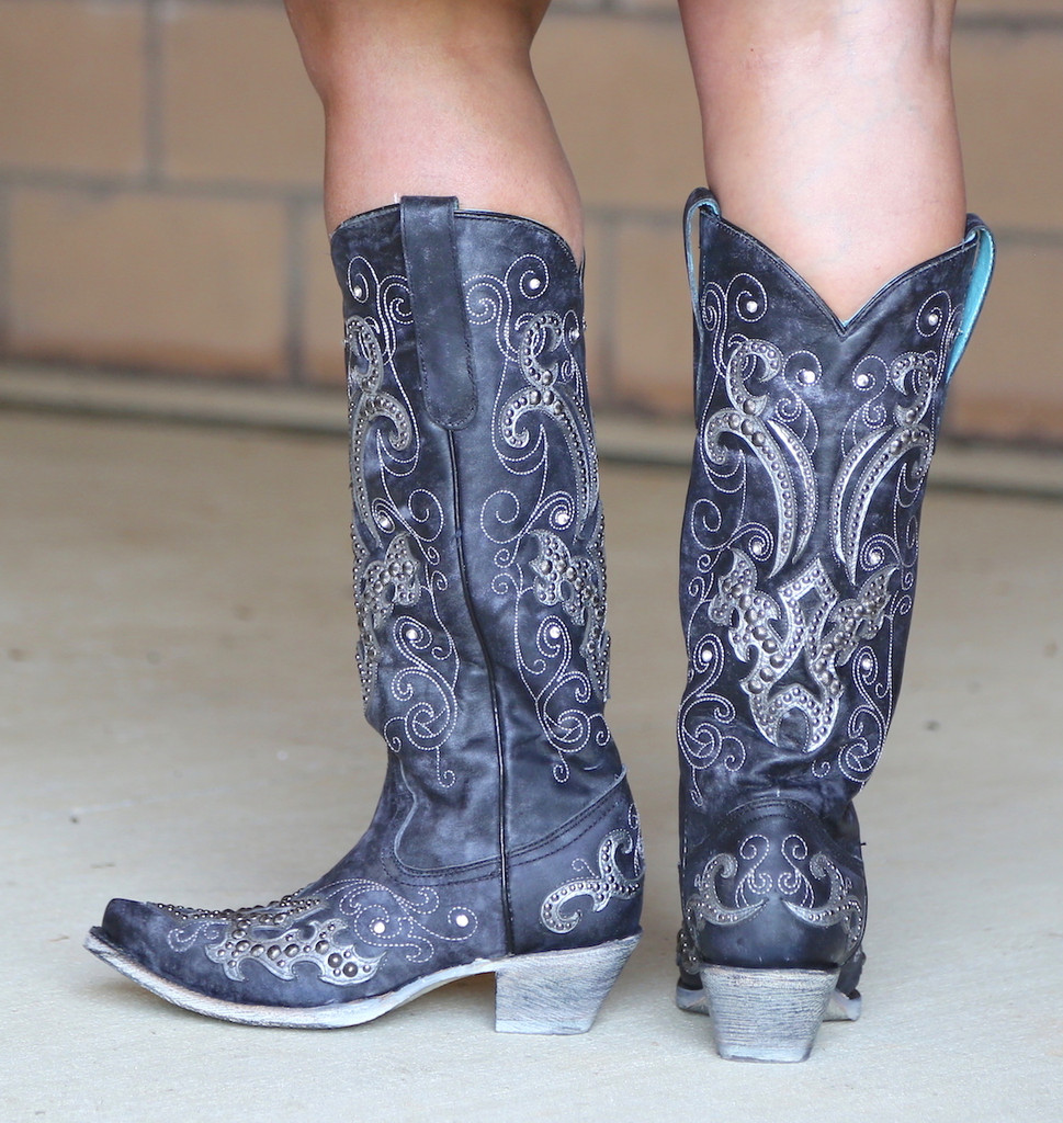 Corral Boots - Studs & Flowered Embroidery & Crystals main image 0