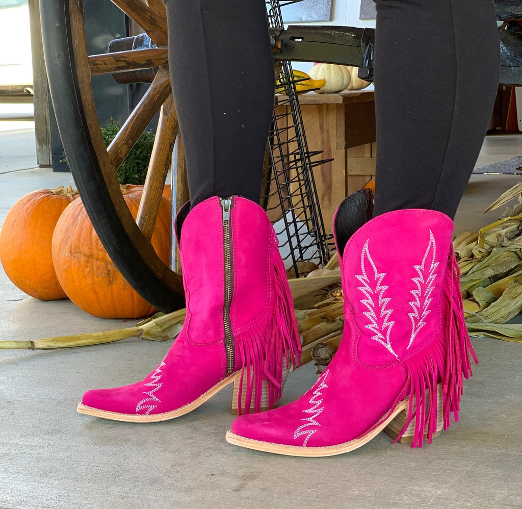Liberty Black Fringe Benefits Bootie Fuchsia LB713423