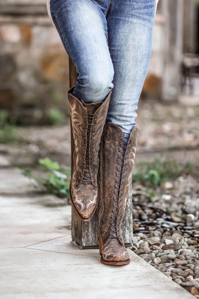 Liberty Black Prairie Lace Up Boot Vintage Canela LB7129151