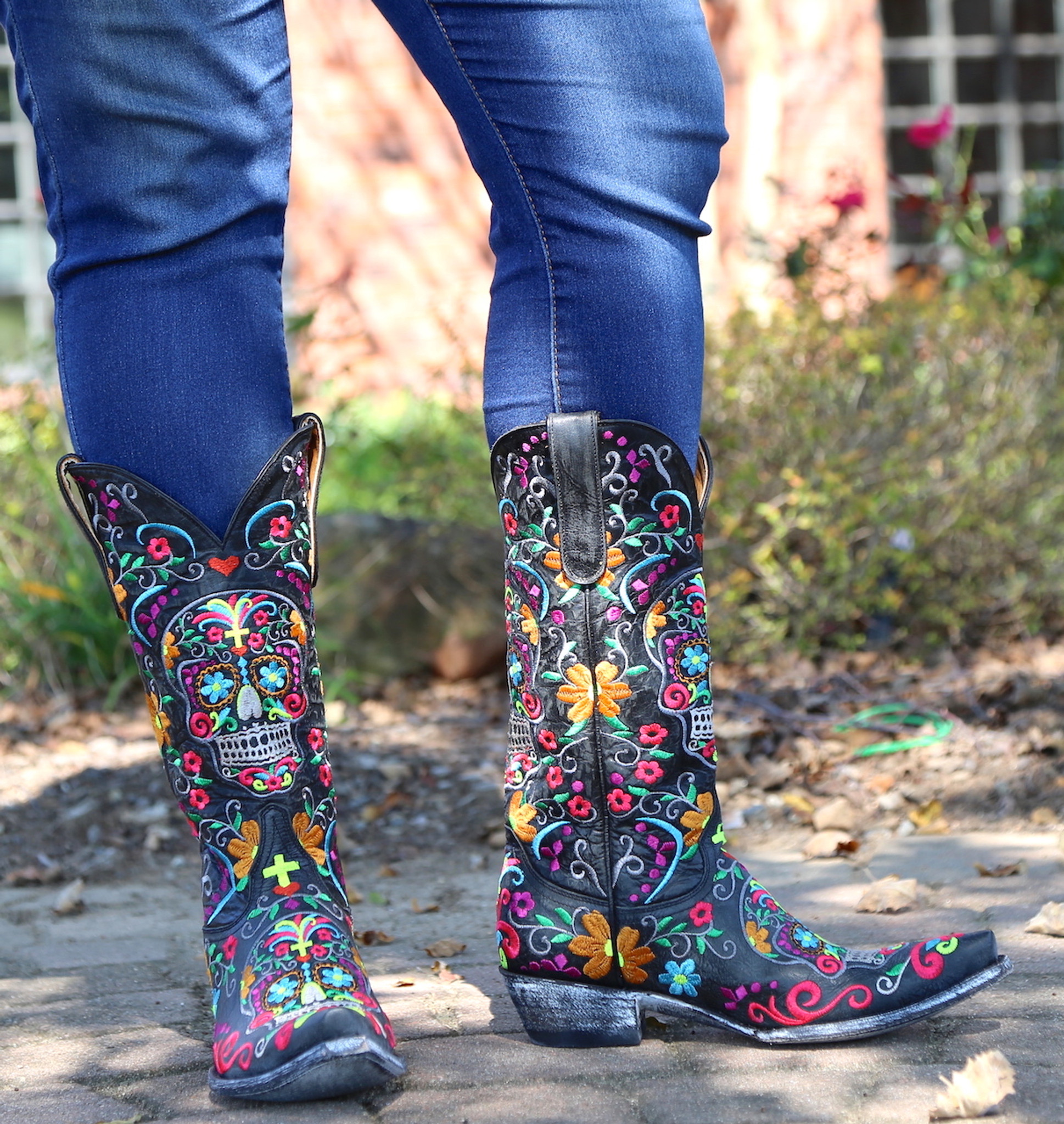 old gringo klak sugar skull boots