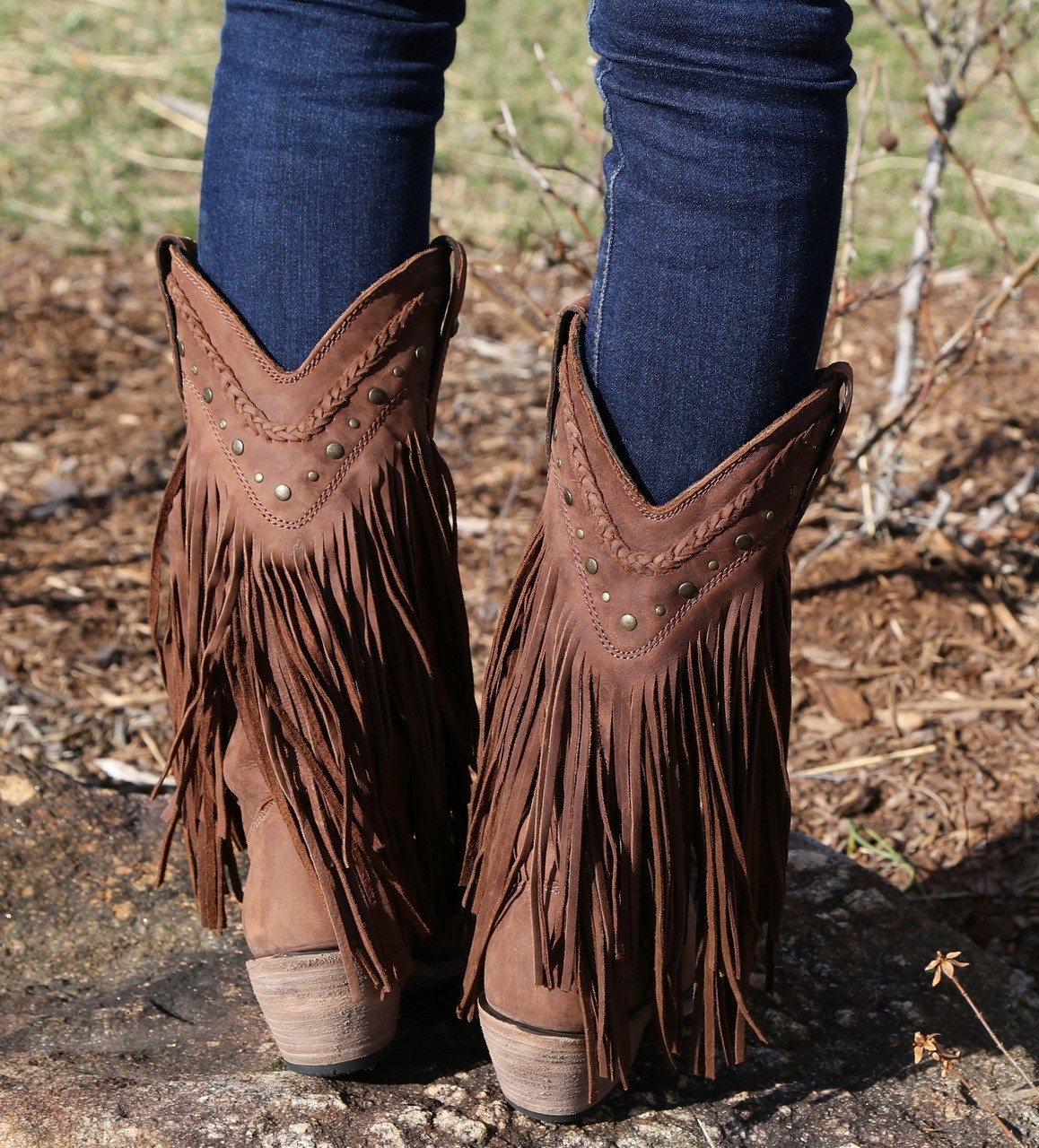 black tassel boots