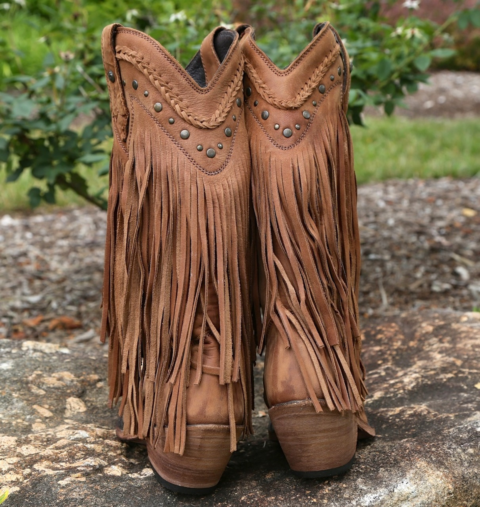 black cowboy boots with fringe