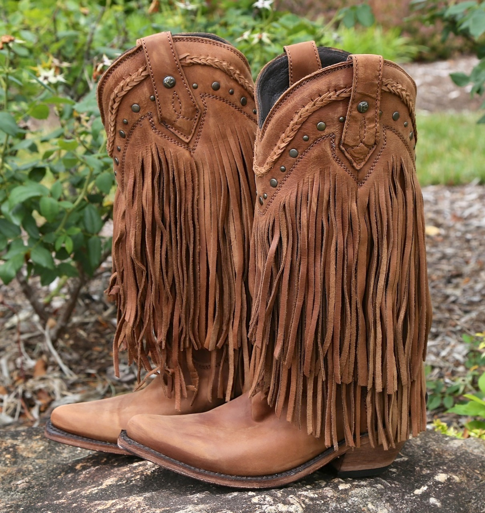 liberty black boots fringe