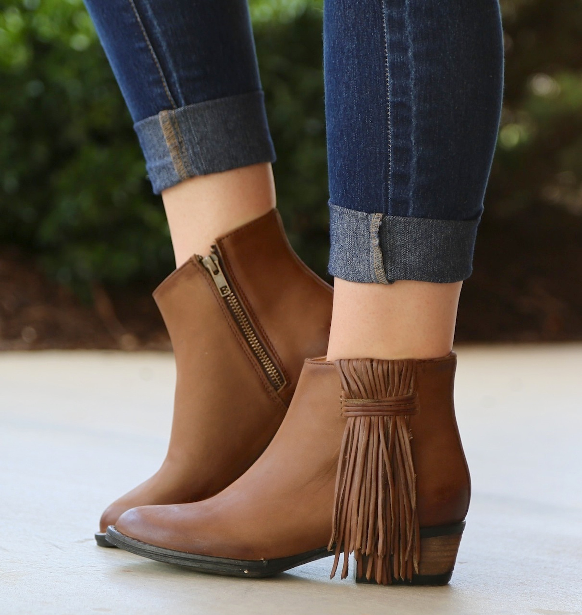Corral Tan Side Fringe Shortie Q0007 Western Boots