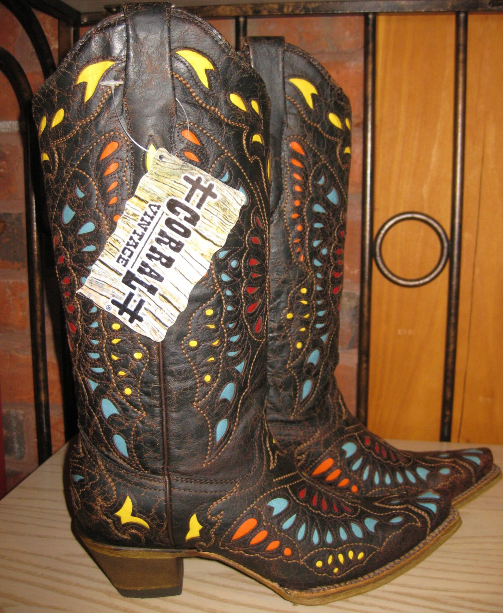 Corral Boots Yellow Red Turquoise 