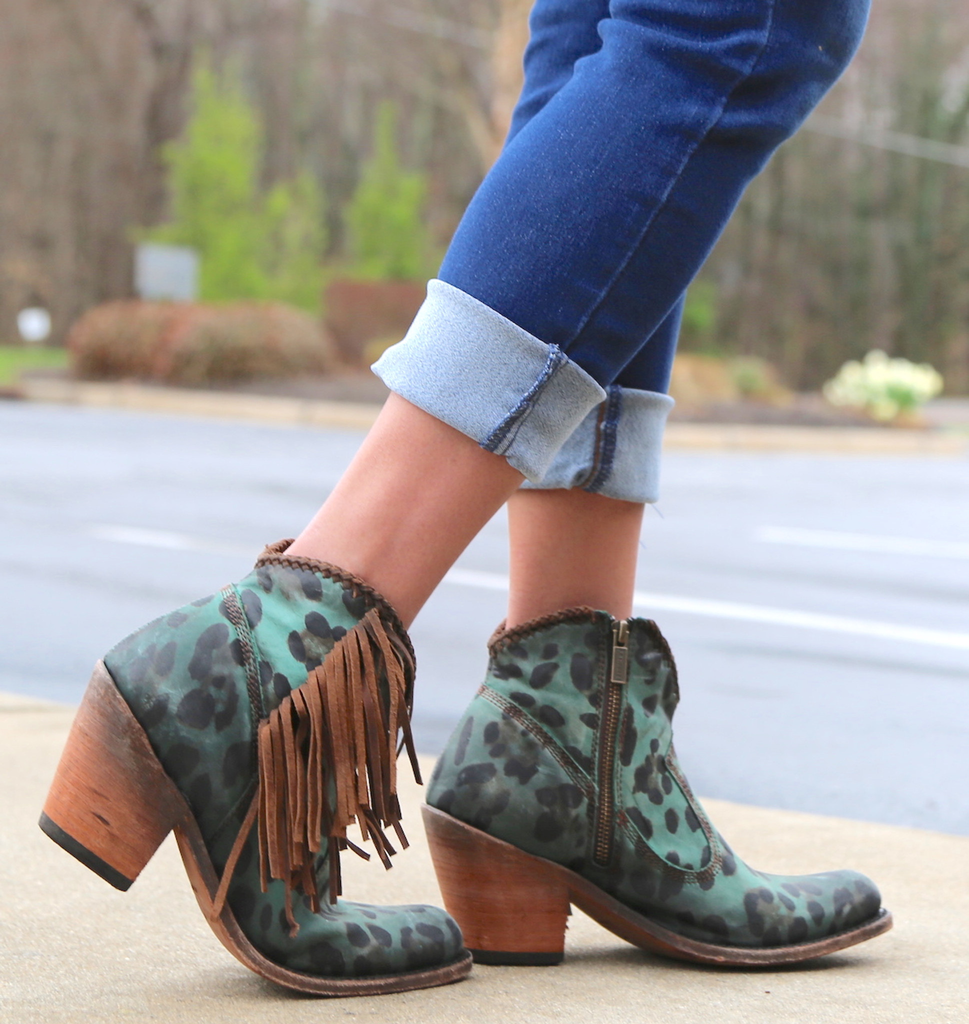 liberty black cheetah booties