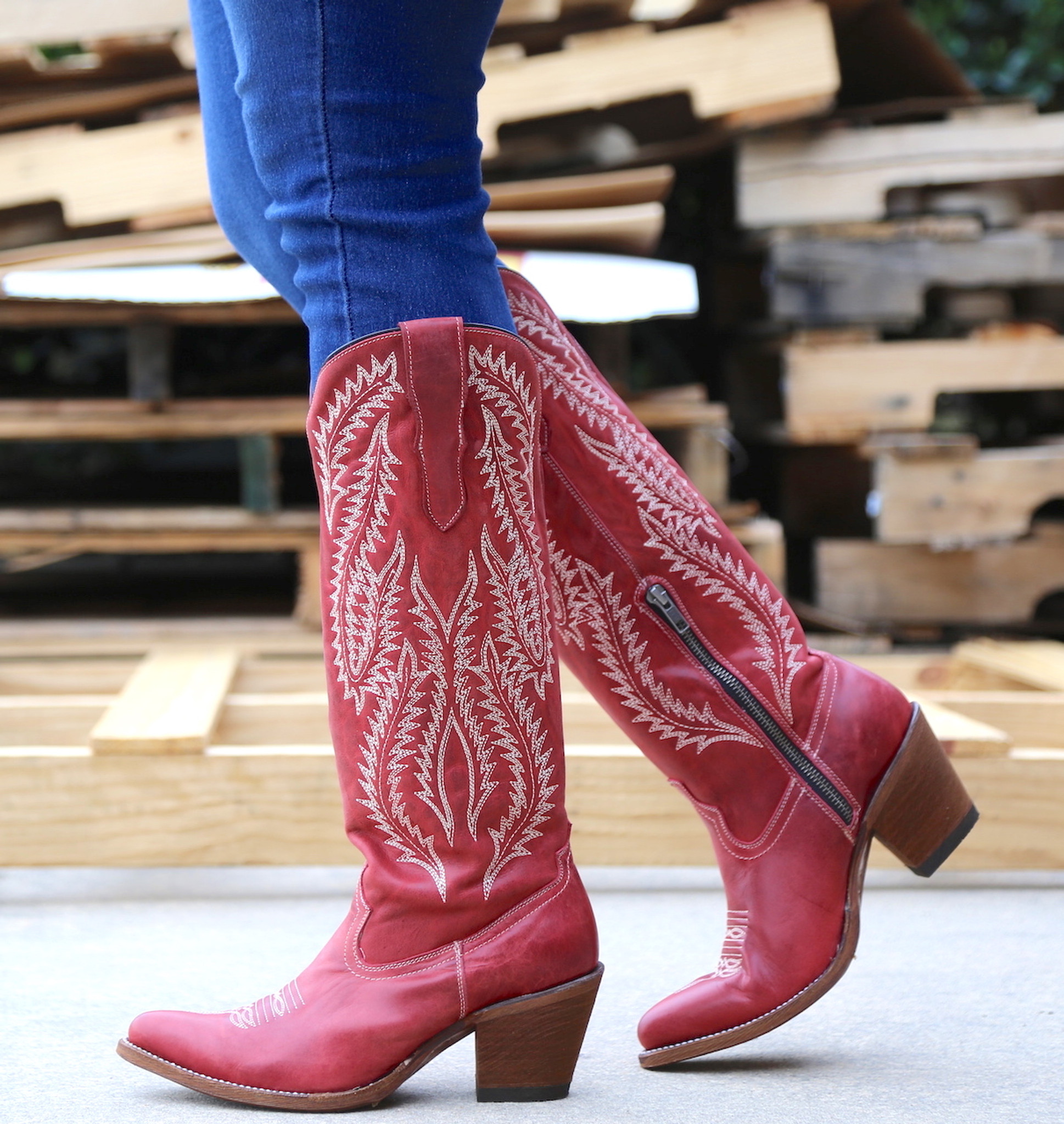 corral tall red boots