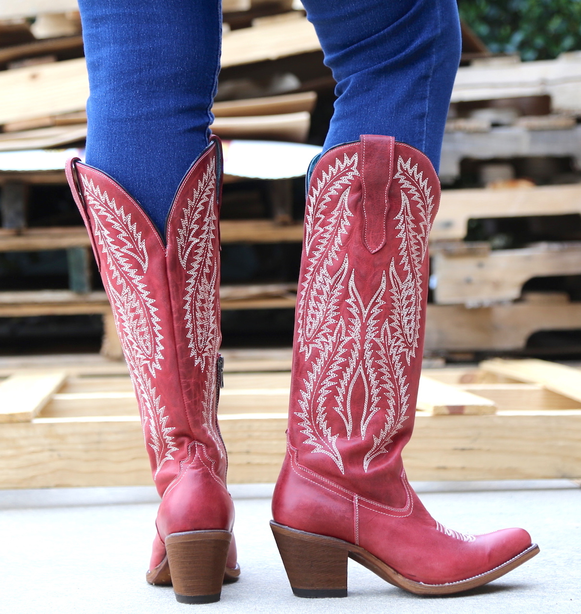 corral tall red boots