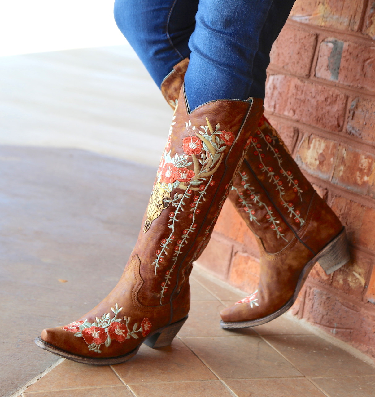 corral deer skull boots