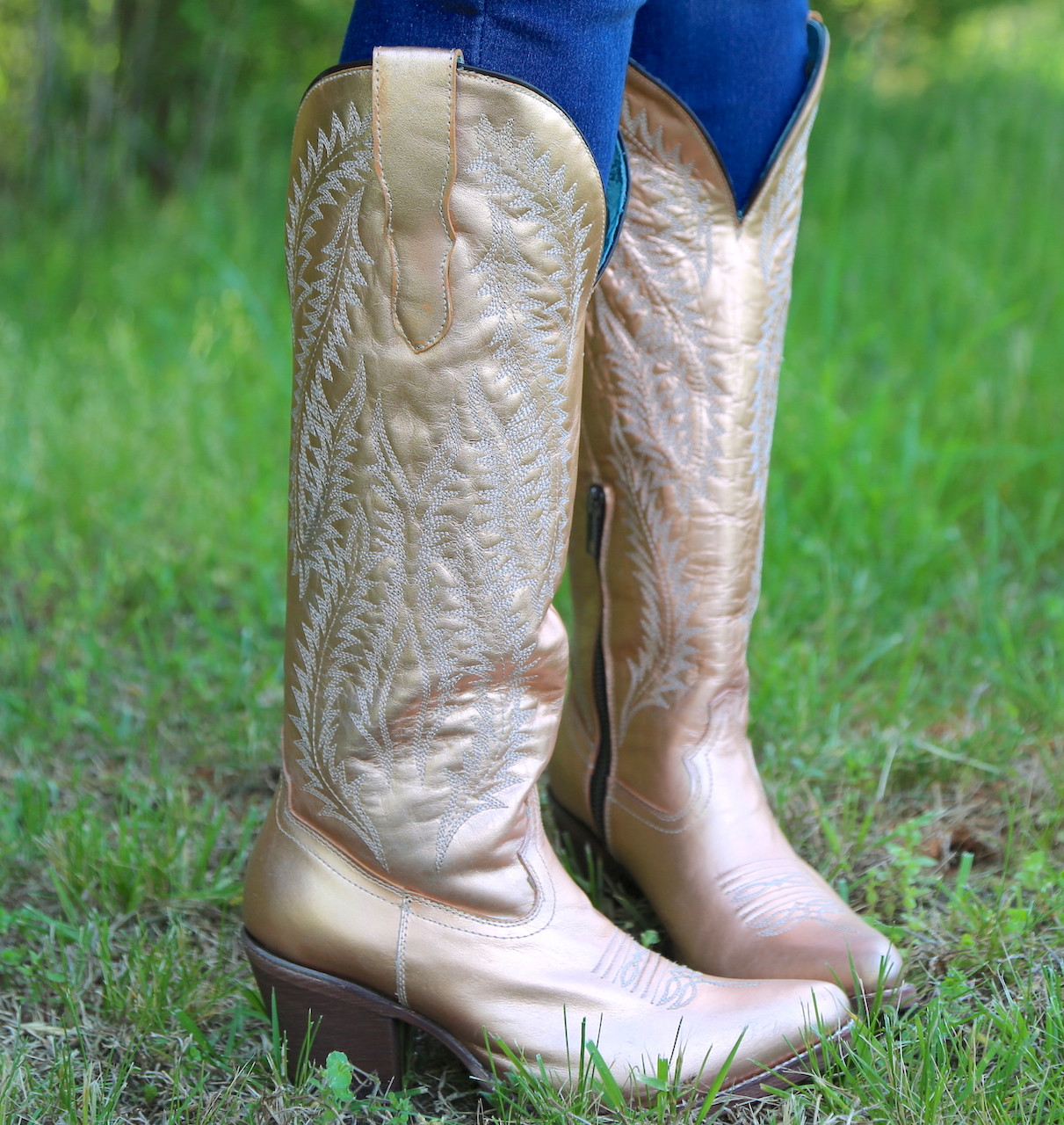 gold top boots