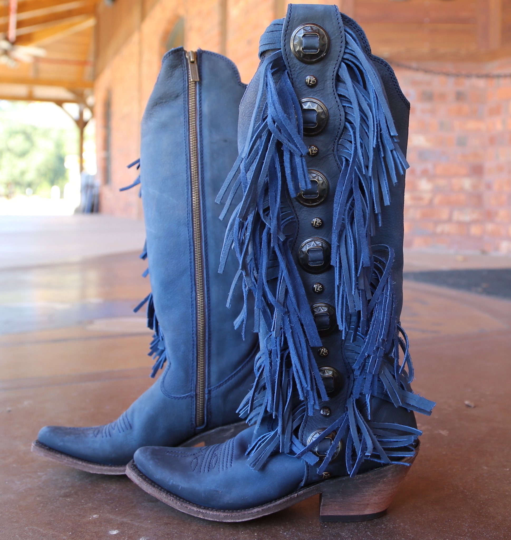 blue and black boots