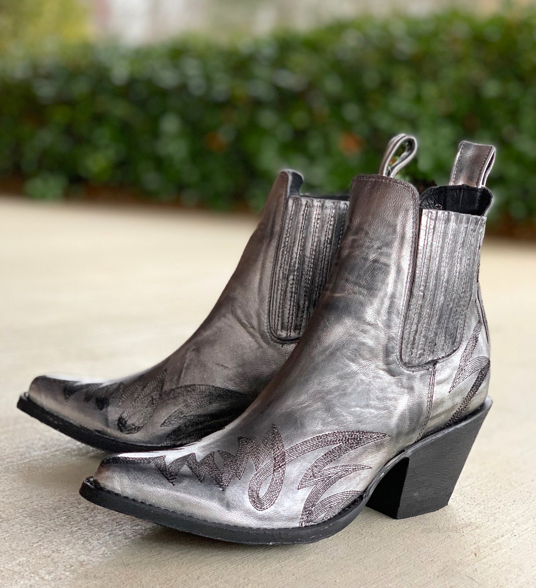 silver booties