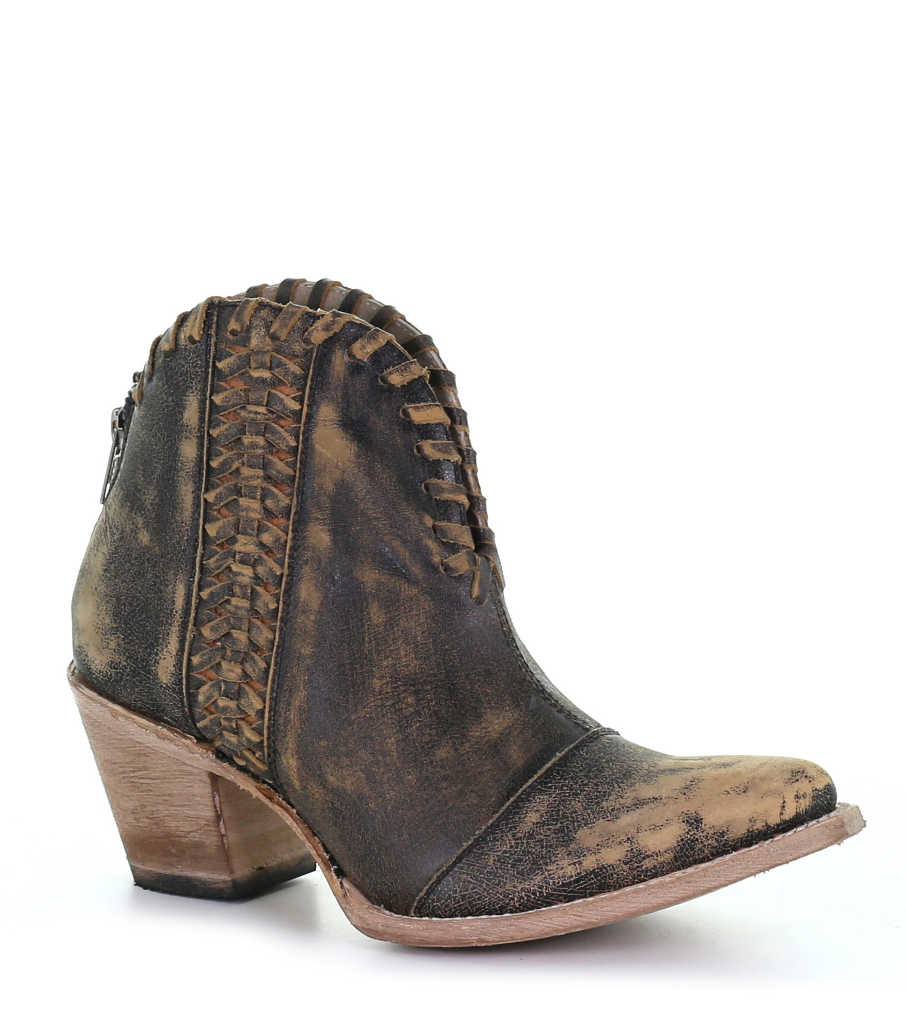 Corral Black Woven Ankle Boots Q5110