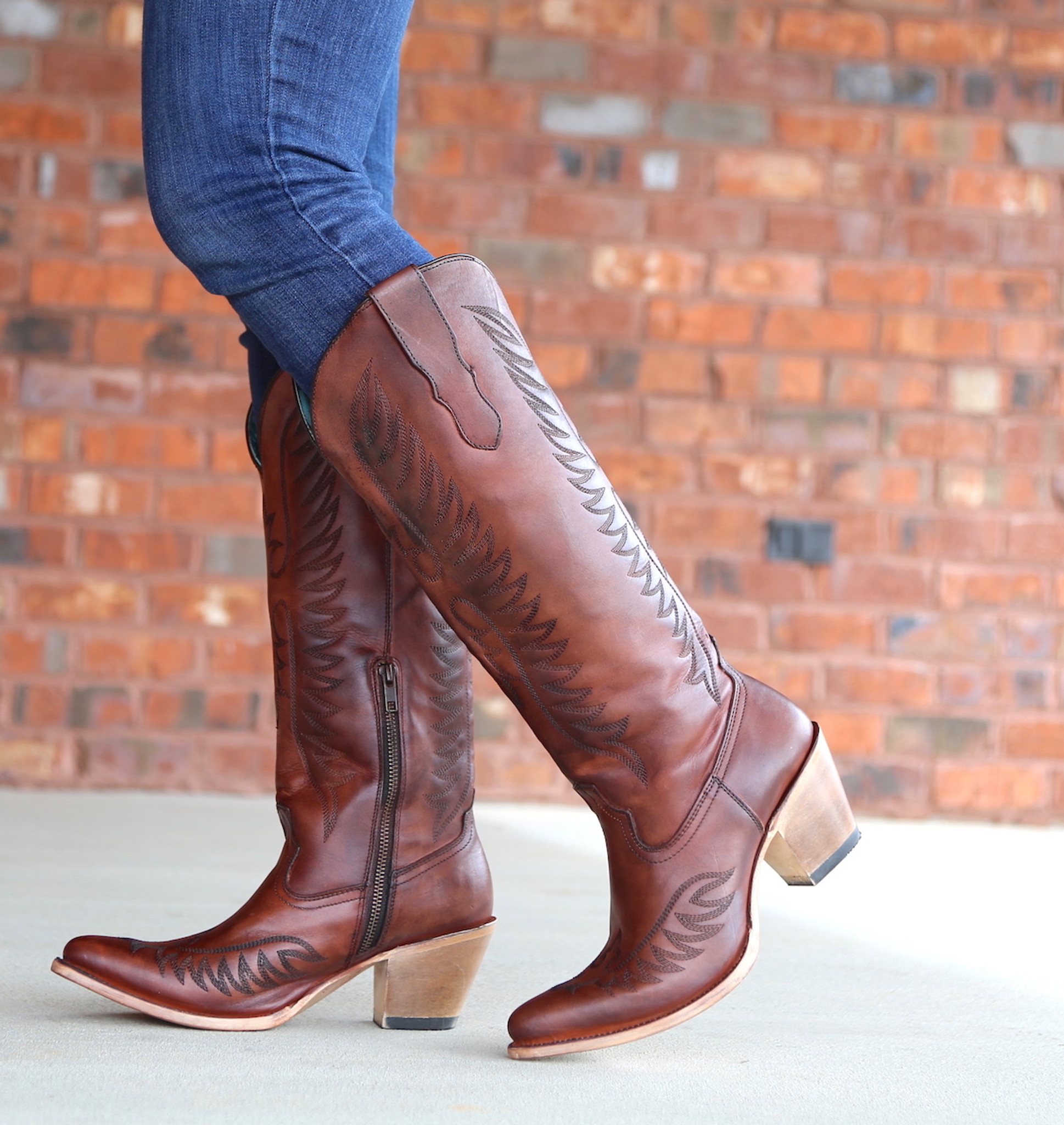 Corral cognac embroidered bootie clearance