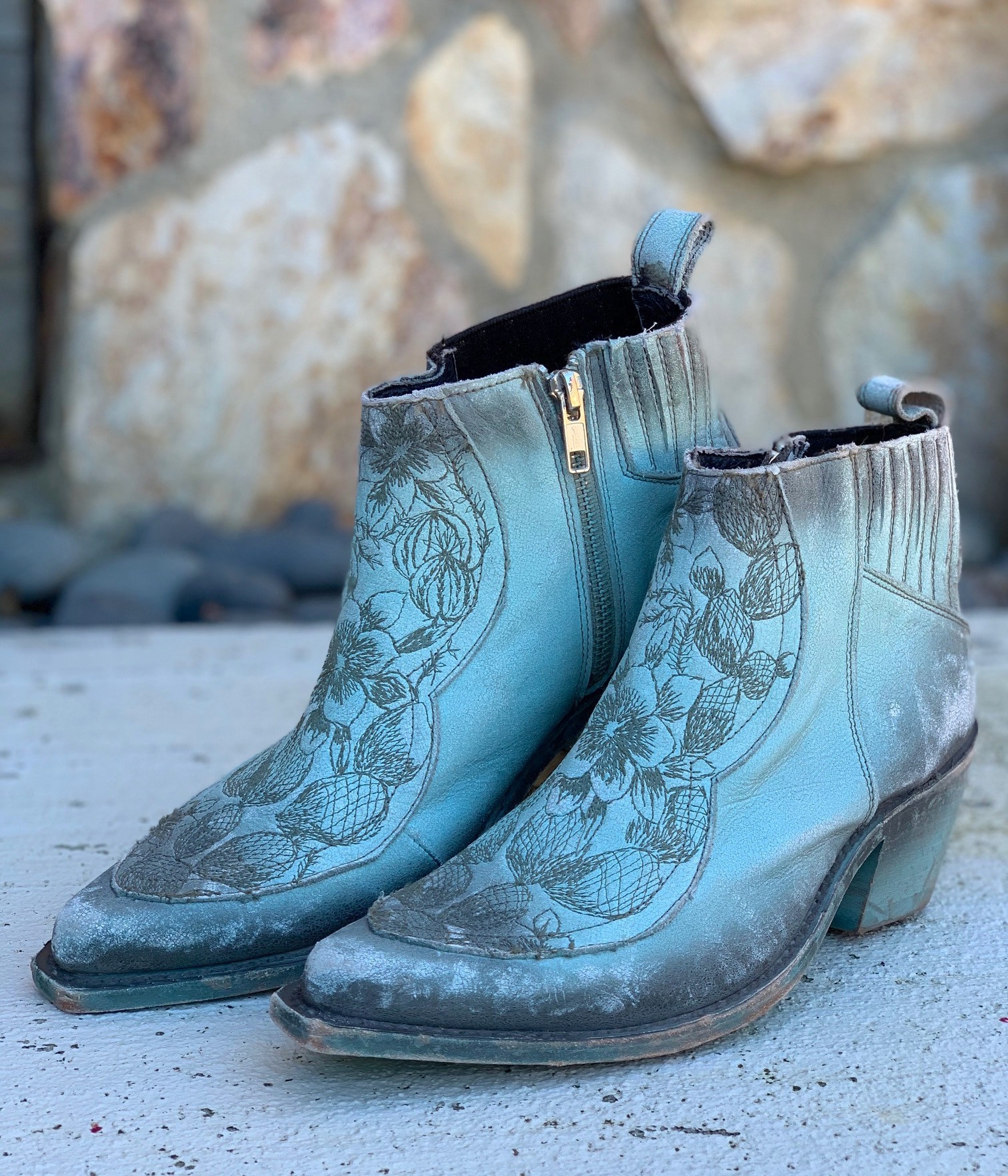 [美品] MINIMALISM Liberte MLS-624 Liberty Black Floral Zipper Deniro Snow Turquesa LB712997