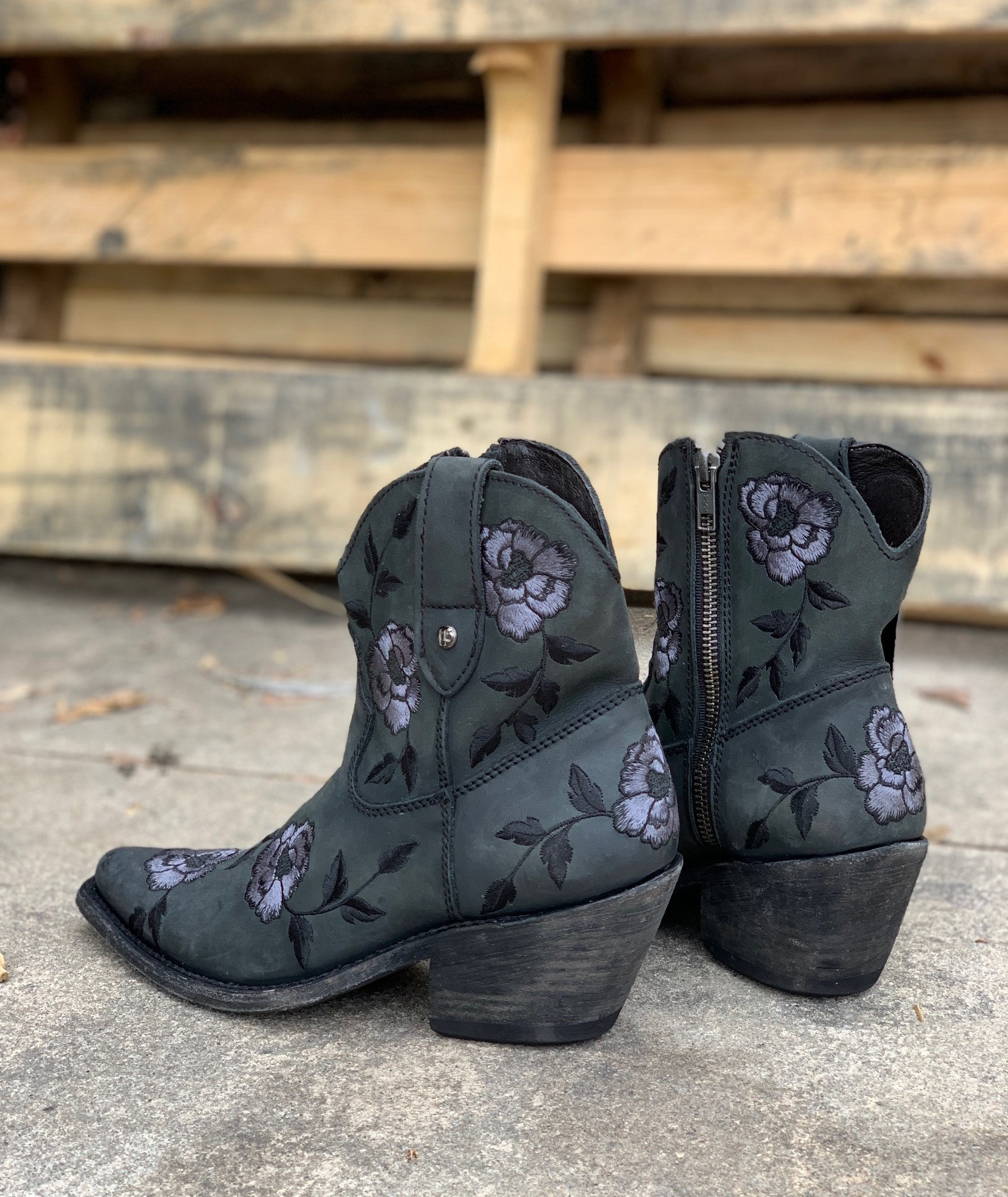 Armillary FLOWER BOOTS ブラック 25cm Liberty Black Garden Negro Floral Short LB7129102