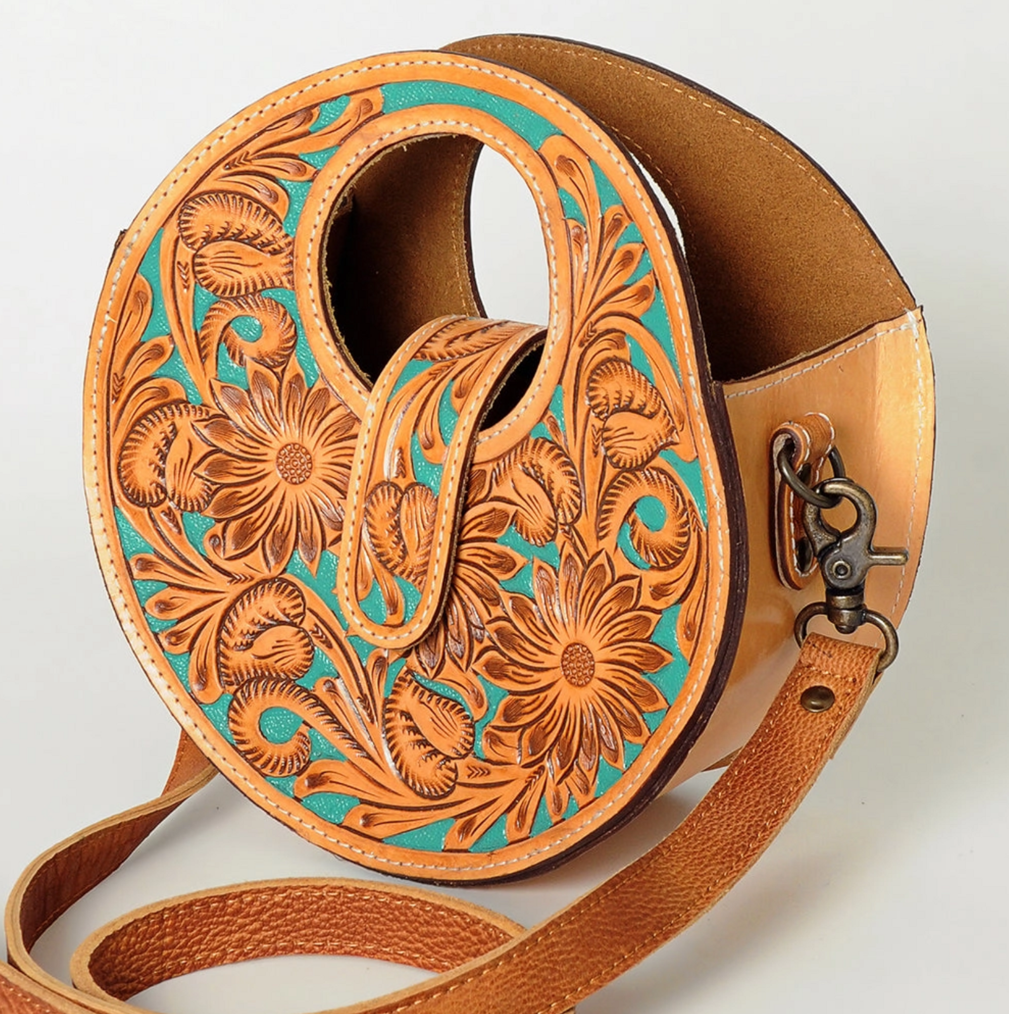 Keep It Gypsy Buckle Brown and White Hair On Leather Belt