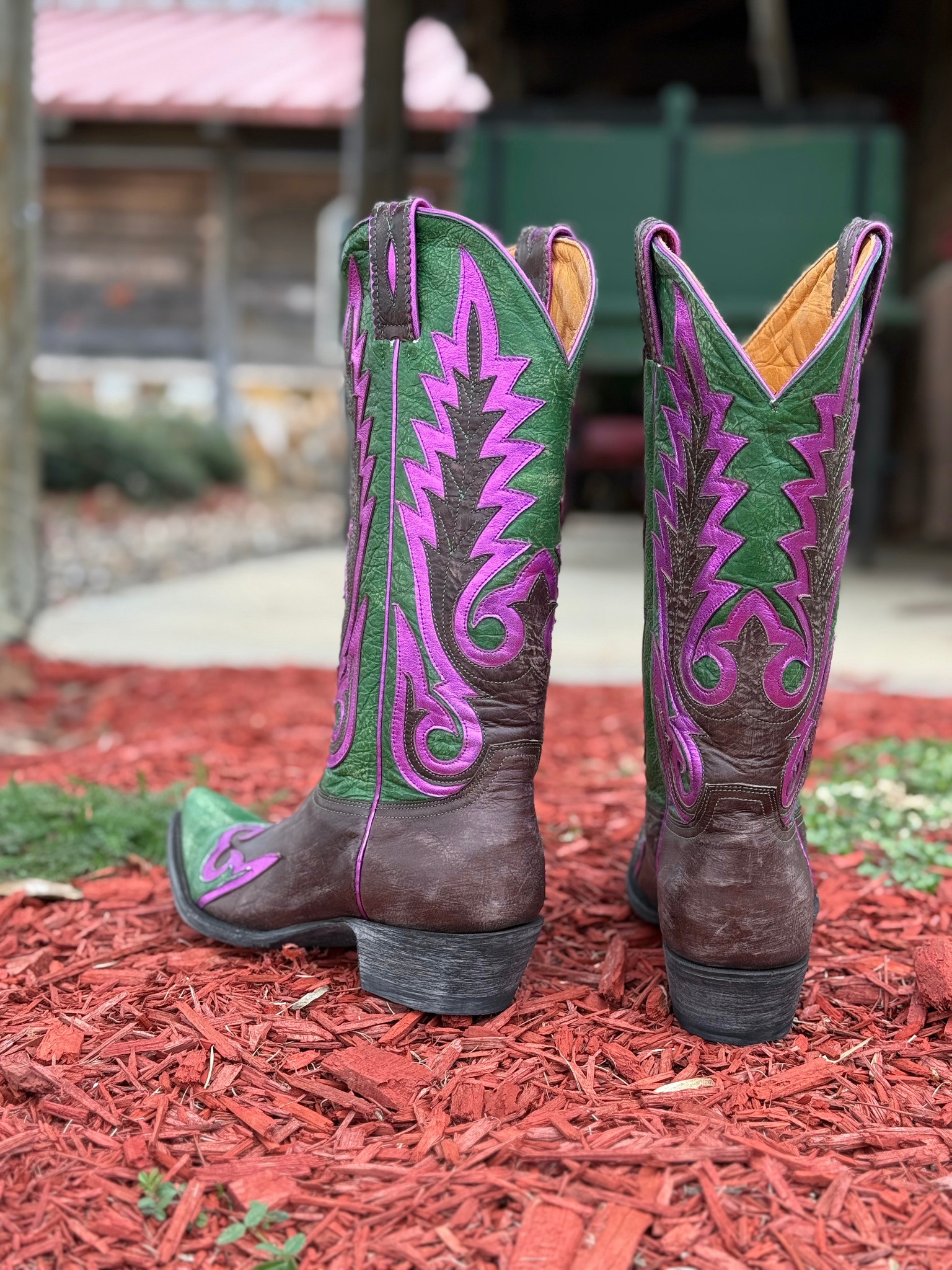 Blue Purple Tony Lama Boots Tony Lama 1/2 Painted Blue Purple