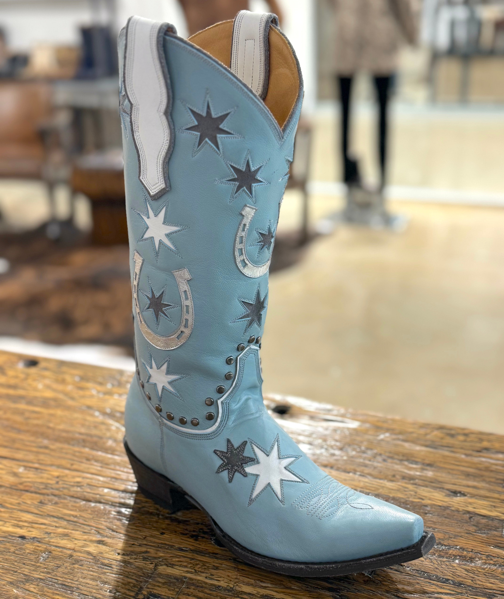 Old Gringo Lucky Star Boot Light Blue Grey L4028-2