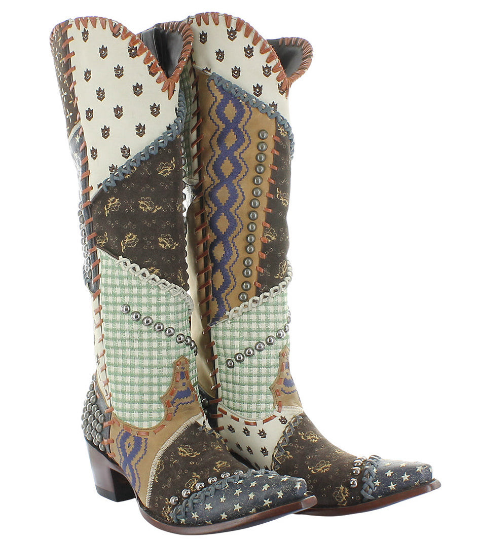 Double D by Old Gringo This Old Quilt Oryx Bone Blue DDL1071-1