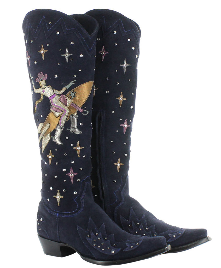 Old Gringo Celestial Tall Suede Indigo L4078-2 - Main Image