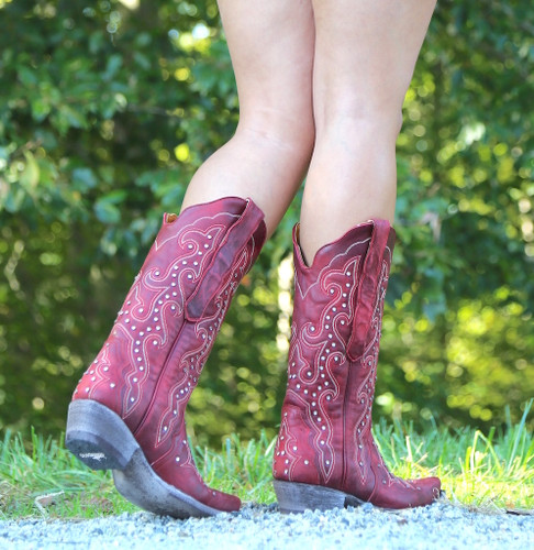 Old Gringo Celeste Crystal Red Boots L888-11 Back