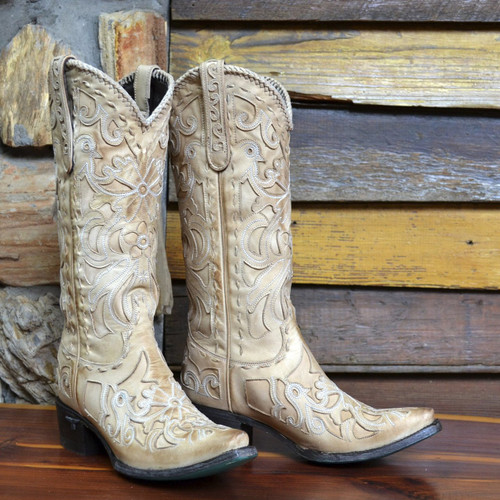 Lane Robin Distressed Bone Boots LB0237B Picture