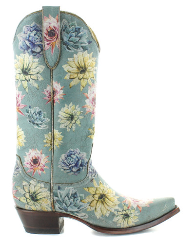 Yippee by Old Gringo Saguaro Flower Crackled Blue YL407-1 Image