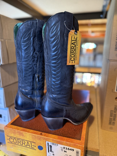 Corral Black Embroidery Tall Top Boots E1649 Photo