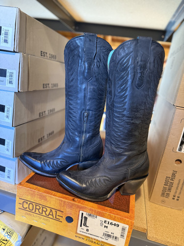 Corral Black Embroidery Tall Top Boots E1649 Image