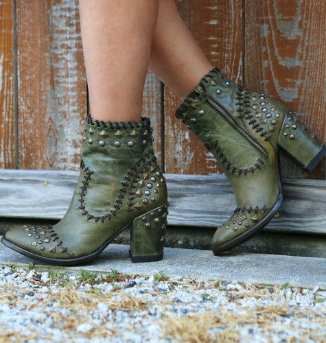 Double D by Old Gringo Quintana Roo Green Boots DDBL071-3 Zipper