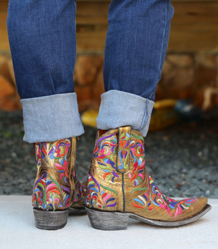 Old Gringo Taos Fiesta Gold Boots BL3445-1 Heel