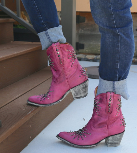 Old Gringo Sol Stud Pink Boots L826-5 Lifestyle