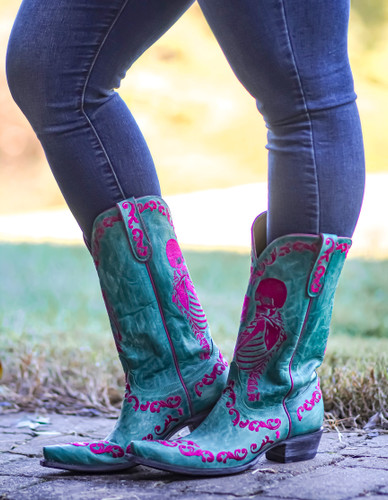  Yippee by Old Gringo Selfie Turquoise Boots YL348-12 Live Picture