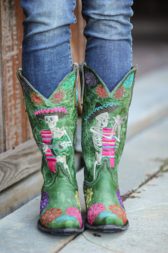 Old Gringo Mariachi Fiesta Green Boots L3587-4 Model Picture