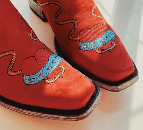 Old Gringo Cowgirl Guns Red Boot Hippie Toe L2458-2 Image 