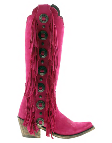 Liberty Black Ophelia Fuchsia Fringe Boots LB712953 Picture