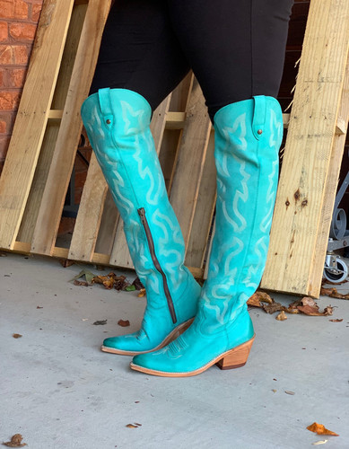  Liberty Black Allyssa Nobuck Turquoise Boots LB712989 Picture