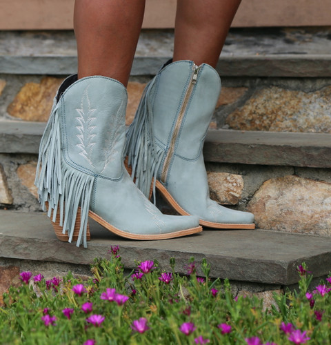 Liberty Black Fringe Benefits Bootie Nobuk Gray LB713423 Photo