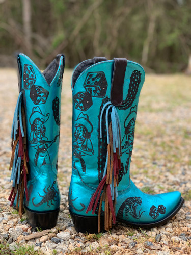 Old Gringo Noria Turquoise Boots L3769-1 Heel